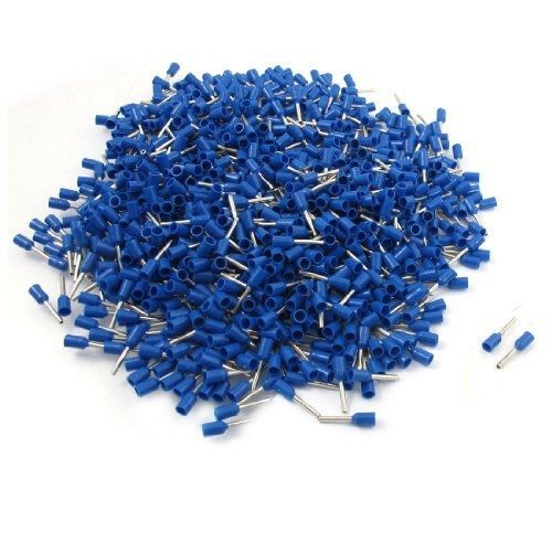 uxcell Blue PVC Sleeve Insulated Pin Crimp Terminals Connector for 21 AWG 1000