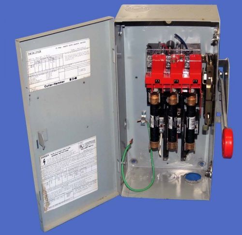 Eaton 30A 3P 600V/250DC HD Fusible Safety Switch &amp; Fuses &amp; Enclosure DH361FGK