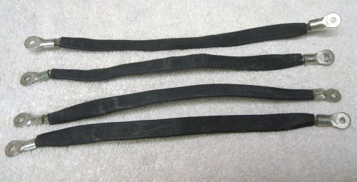 FOUR 9&#034; TINNED COPPER BRAID GROUND STRAPS WITH CRIMPED TERMINAL ENDS (4)