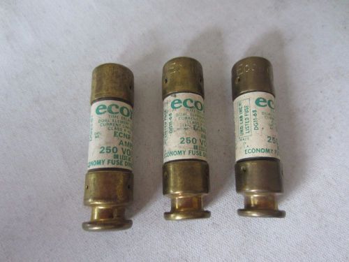 Lot of 3 Econ ECNR-15 Fuses 15A 15 Amps Tested