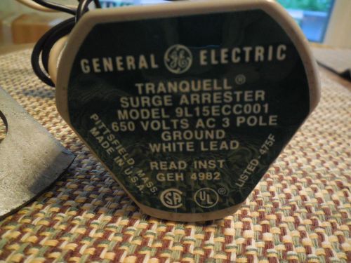 General electric tranquell surge arrester 650 volts vac 3 pole 9l15ecc001 nos ge for sale