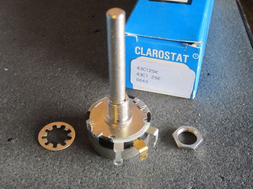 Clarostat 43C1-25K 25K Ohms Potentiometer Single Turn NEW