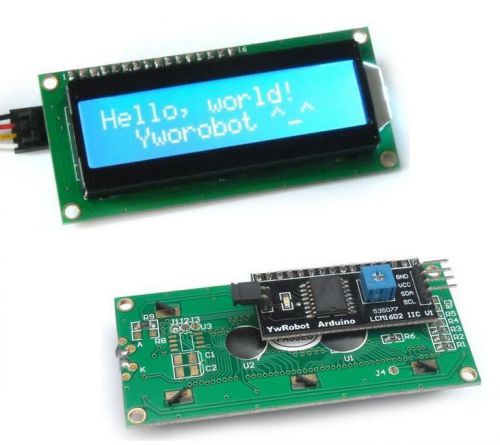 Iic/i2c/twi/spi serial interface 1602 16x2 character lcd module display blue for sale