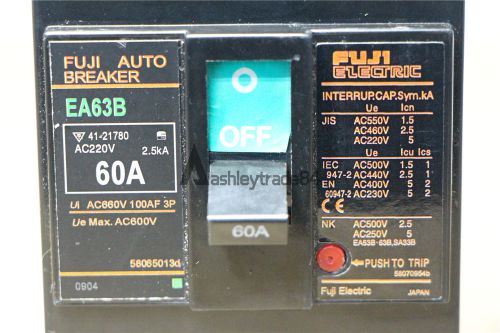 1PCS FUJI ELECTRIC EA63B 60A Circuit Breaker