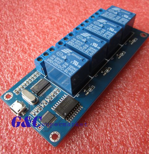 2pcs micro usb 5v 4-channel relay module usb control relay module serial port for sale