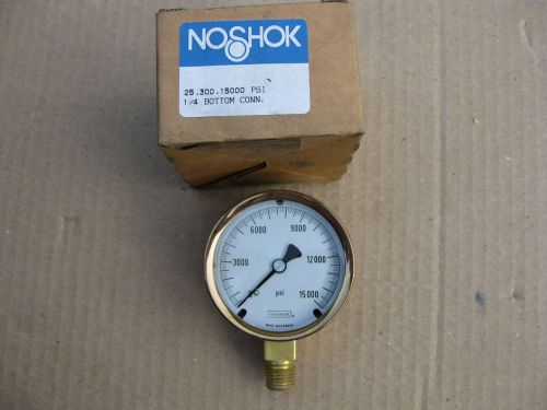 NoShok 25.300.15000 2.5 0-15000 PSI Brass Glycerine Filled Pressure Gauge German