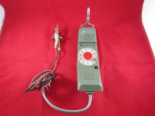 Vintage GREEN ROTARY TEST PHONE Northern Electric Lineman&#039;s Handset Butt Set