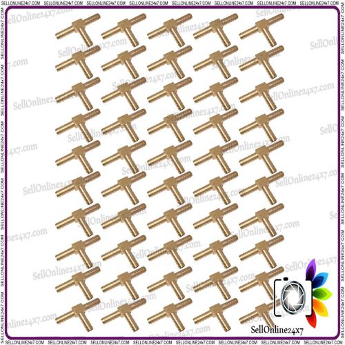 50 pcs of t hose joiner 3 way air water fuel pure brass pipe tee connector for sale