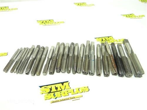 Assorted lot of 24 hss hand taps  8&#034;-32 to 5/8&#034;-18 nf bath vermont trw for sale