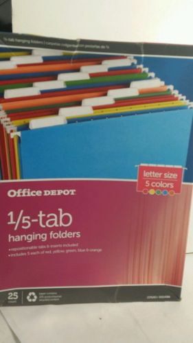 Office Depot Hanging Folders, 8 1/2&#034; x 11&#034;, Letter Size, Assorted, Box Of 25