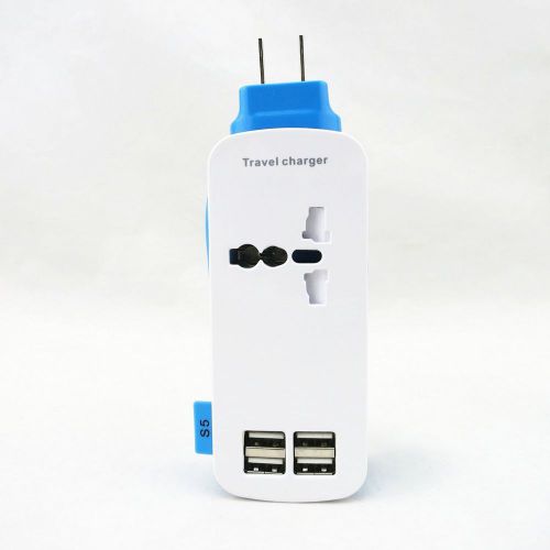 Portable 5 in 1 Travel Home Power Socket Strip Charger Power Strip 4-USB ports
