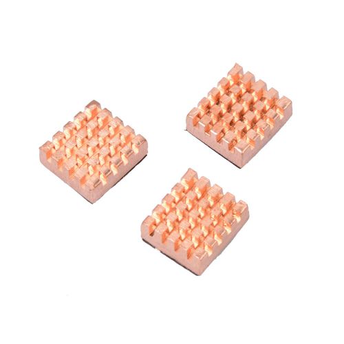 3pcs raspberry pi copper cooling heat sinks with adhesive backing strip heatsink for sale