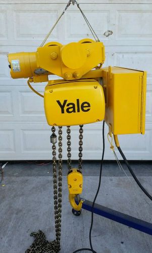 Yale 2 ton electric chain hoist with motor driven trolley for sale