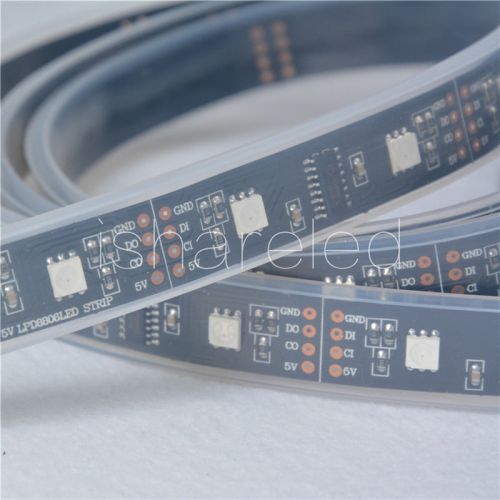 4m lpd8806 32led/m 5050 rgb smd full color led strip  light dc5v black fpcb ip67 for sale