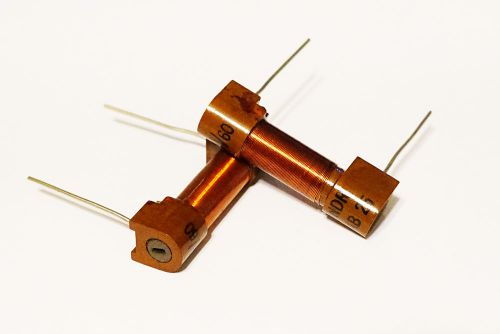Matched Pair Vintage Variable RF Inductor Chokes 60uH 5.8?  HAM, Radio, Tube Amp