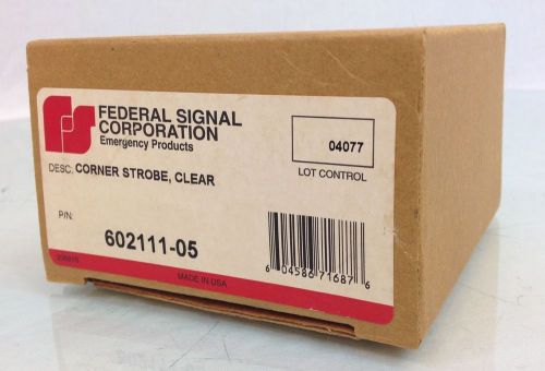 Federal signal corporation corner strobe, clear p/n 602111-05 for sale