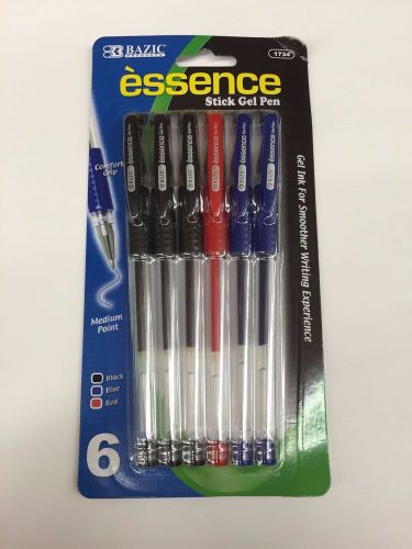 BAZIC: Black and Blue Ball Pen, Essence Stick Black Gel Pen w/Grip