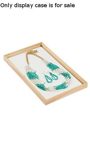 New Retails Natural Wood Finished Jewelry Tray 15&#034;L x 8 1/2&#034;W x 1&#034;D