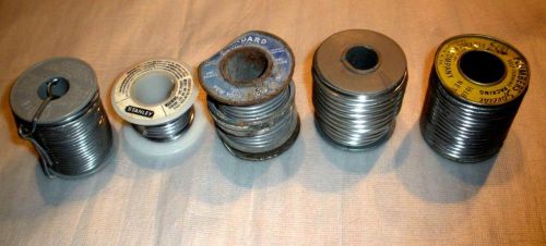 5 spools Vintage Metal Solder- 4 one lb and one 4 oz- details below