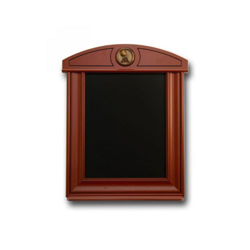 Chalkboard with Wine Glass Hand Carved Solid Alder Wood Paprika Color with Tray
