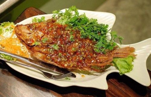 Thailand Recipe Food FRIED FISH WITH TAMARIND SAUCE