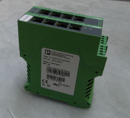 Phoenix contact ethernet switch, fl switch lm 8tx, hw: 04, order# 2832632, used for sale