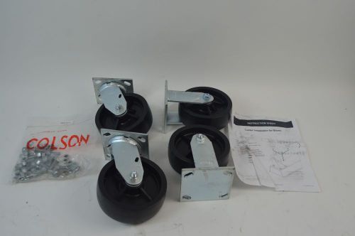 Set of 4 colson 4-5 series 6&#034; rigid top plate caster wheel approx 700 lbs cap for sale