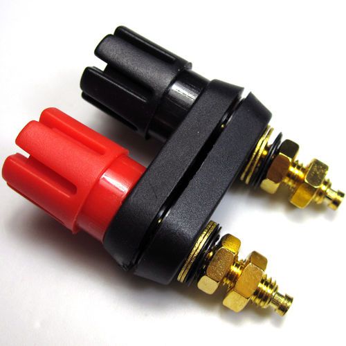 2 PCS Gilded Double 4MM BINDING POST for 4mm Banana Plug Speaker Power amplifier