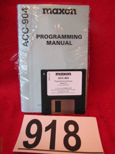 MAXON PROGRAMMING MANUAL ACC-904 w/ SOFTWARE DISK for SP-300 RADIOS ~ #918