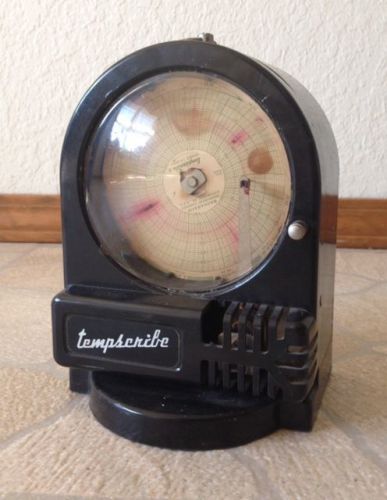 BACHARACH Tempscribe vintage temperature chart recorder, 24 hr, w/ ink &amp; charts