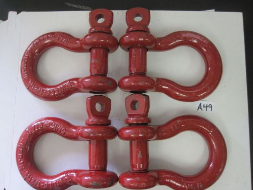 Qty 4 crosby s-209, 7/8&#034;, 6-1/2 ton wll, screw pin anchor shackles for sale