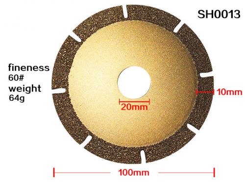 4&#034; 60# Diamond Brazed Open Flat Grinding Wheel Grinder Golden Cutter off Disc
