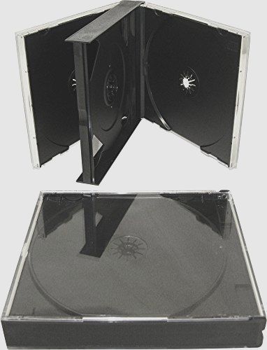 New 10 black quad 4 disc cd jewel case,clear face comes with a hinged center. for sale