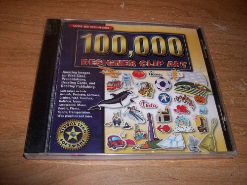Global Star Software 100,000 Designer Clip Art CD ROM Windows 98 NEW Rare