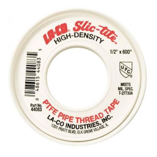 Slic-tite ptfe tape 1/4&#034; x 600&#034; la-co industries plumbing tapes 44081 for sale