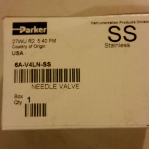 6A-V4LN-SS Needle Valve, 3/8 In, SS,