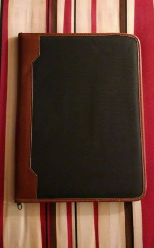 Zipper Binder Leather and Nylon Standard Notebook Size 1.5 in Thick