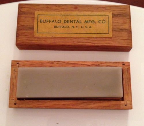 Vintage Dental Sharpening Stone Buffalo Dental MFG Co. w/ Wood Box NICE!