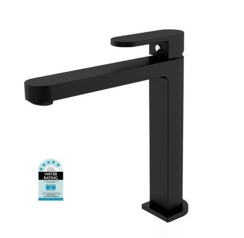 Matt black ecco oval bathroom wels tall high basin flick mixer tap faucet for sale