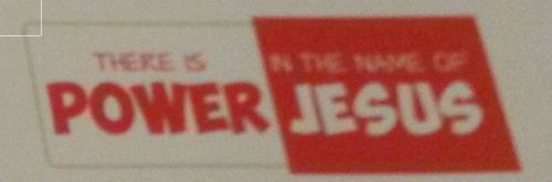 3 Jesus Hardhat Sticker -Power in the Name - 3.25&#034;x1.125&#034; White Vinyl UV outdoor