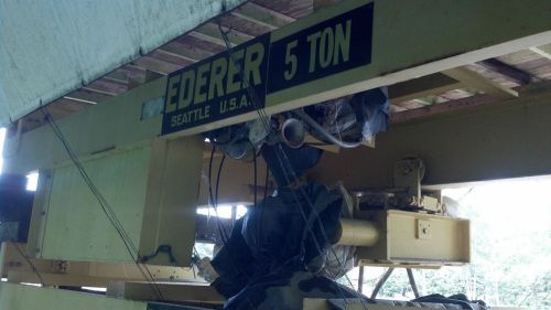 Set of (2) ederer 5 ton top running bridge cranes 17&#039; 6&#034; span 18&#039; + lift &amp; hoist for sale