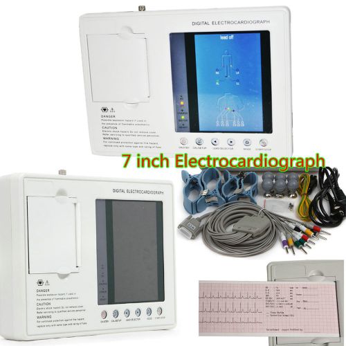 7&#039;&#039; Screen 3-channel Electrocardiograph ECG/EKG Machine Interpretation+Cable set