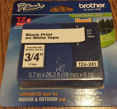 Brother P-Touch Tape TZ-241 Tape TZ241 TZE241 TZe-241 3/4&#034; Tape
