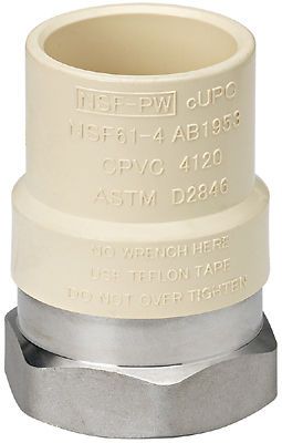 Homewerks worldwide llc 1/2&#034;fip ss cpvc adapter for sale