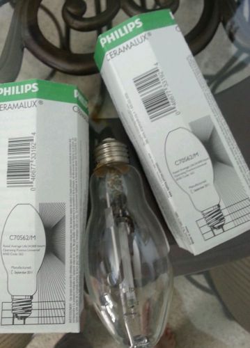 LOT of 2 Philips Ceramalux C70S62/M 70W High Pressure Sodium Light Bulb Lamp NIB
