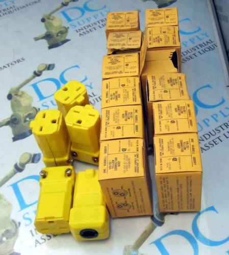HUBBELL 5669VY 15A 250V VALISE YELLOW CONNECTOR BODY LOT OF 17