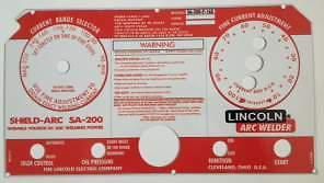 LINCOLN Arc Welders SA-200-163 Shield Arc L-5750 Red Face Control Plate, New