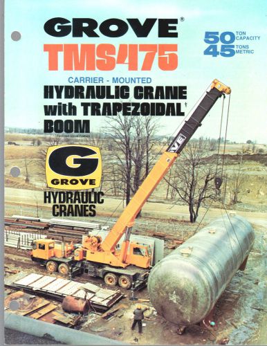1979 GROVE TMS 475 45 50 TON CRANE BOOM CONSTRUCTION EQUIPMENT BROCHURE