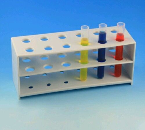 New 12 Place Test Tube Rack, fits 12mm Tubes, Polypropylene, White [Each]