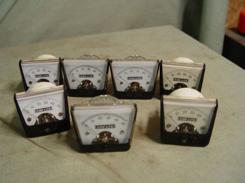 Estate Vintage Lot Of 7 Fire Lite Japan 0-50 Volt? Panel Meters Steampunk